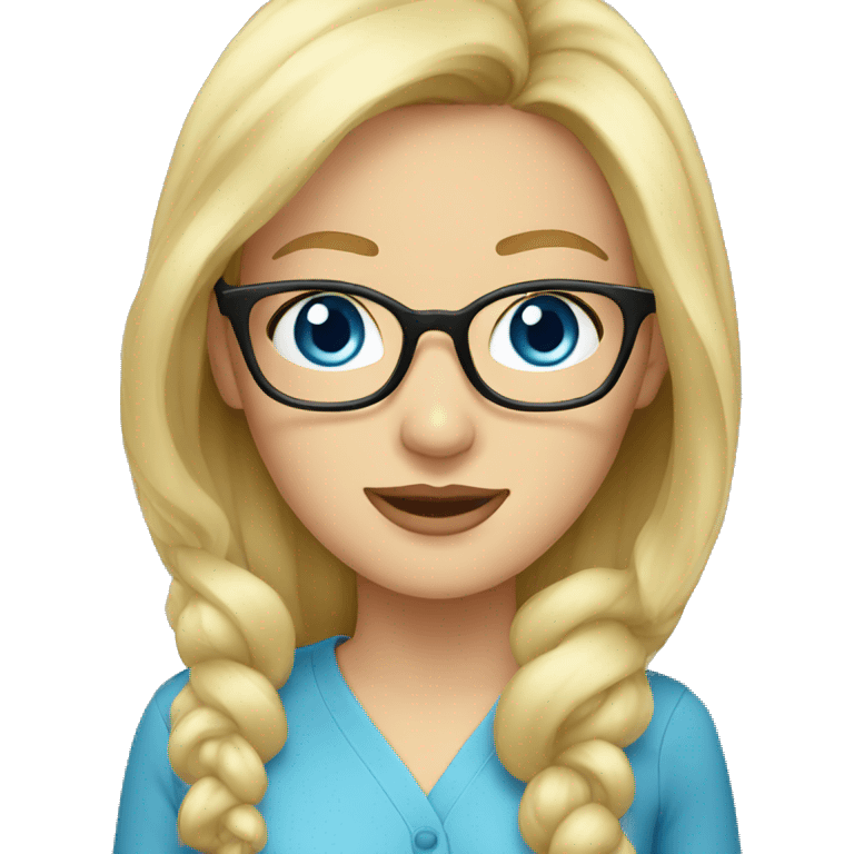 blonde, blue eyes, glasses, women emoji