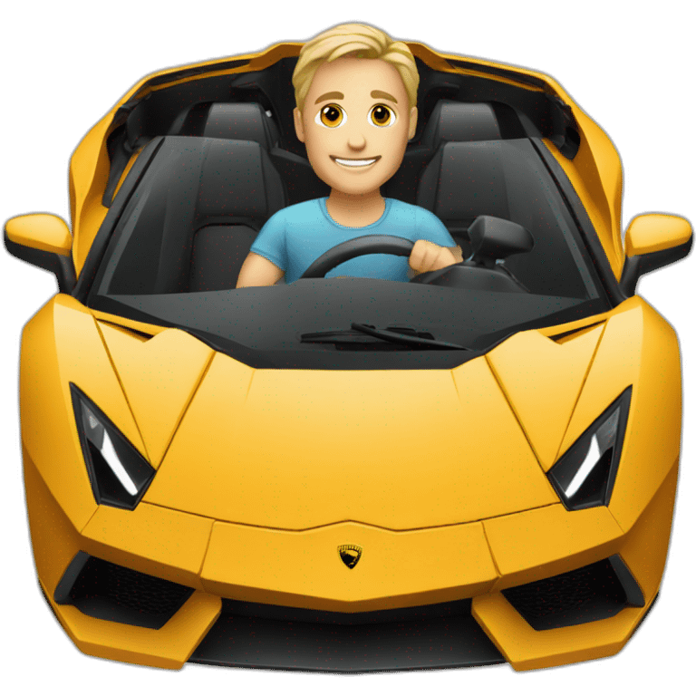 man driving Lamborghini  emoji