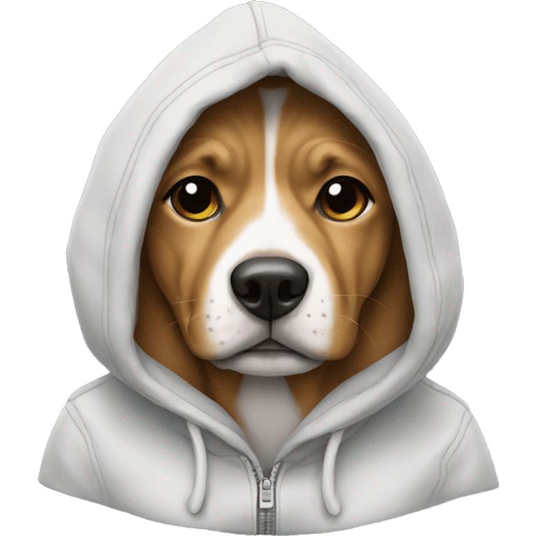 Dog wearing a hoodie emoji