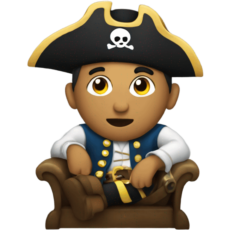 Pirate watching tv emoji