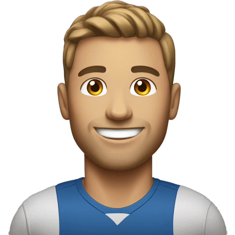 30-year-old American male, fitness enthusiast, AI-savvy, coach, friendly, with a smile. emoji