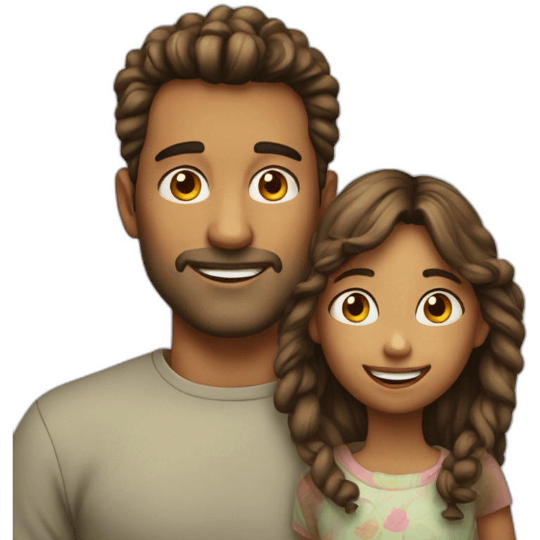 dad(40y) and daughter(10y) crazy emoji