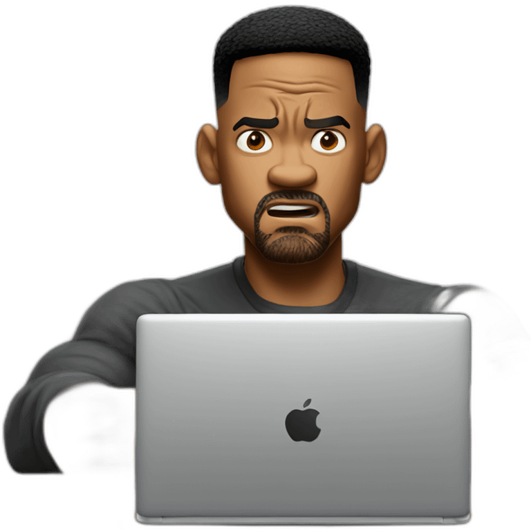 will smith angry behind is laptop emoji