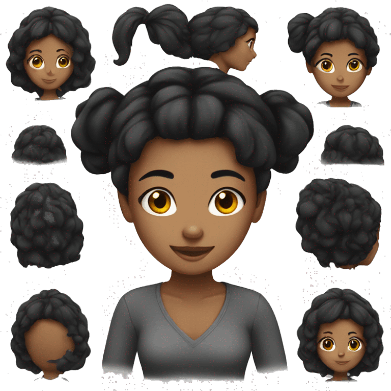 Black hair girl  emoji