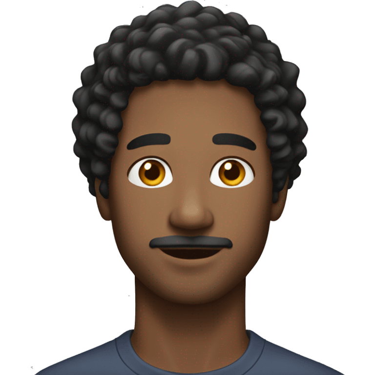 man-black-curly-hair-middle-parting emoji