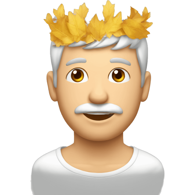 vecchio uomo con corona di foglie emoji