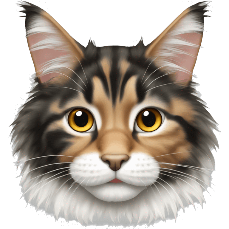 Mainecoon with black white and ginger emoji