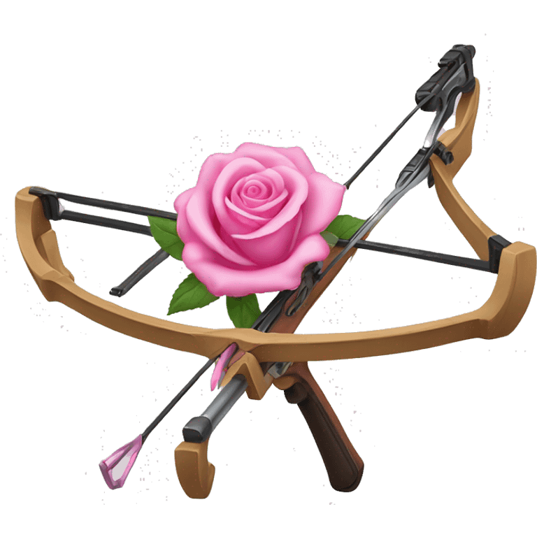 Crossbow with pink rose  emoji