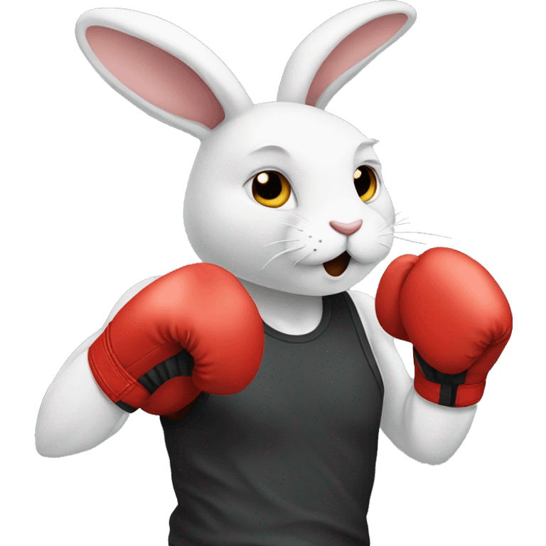 Rabbit boxing emoji