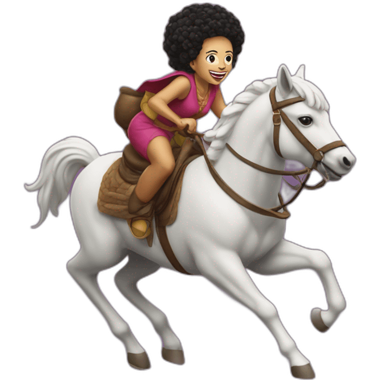 Megawati riding black bufallo emoji