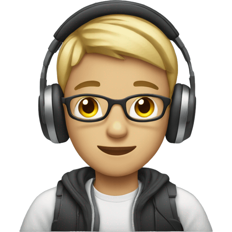 boy wearing headphones  emoji