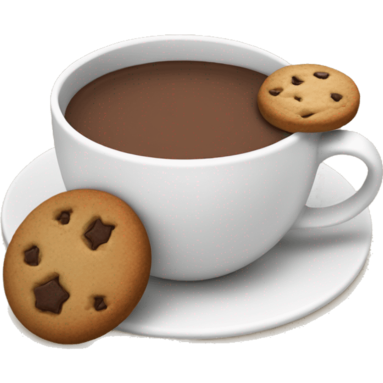 hot chocolate with a cookie emoji