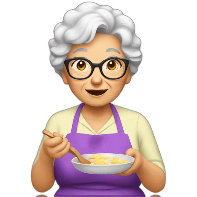 Granny coocking eat emoji