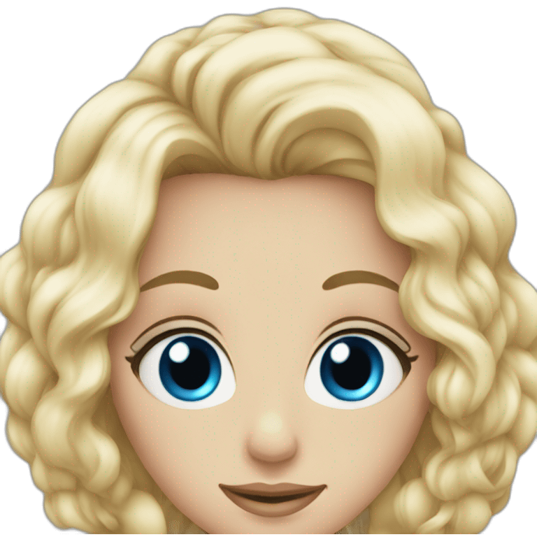 Blonde girl with blue eyes, merry Christmas emoji