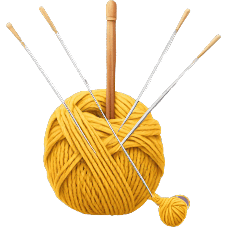 Skein of yarn a knitting needles emoji