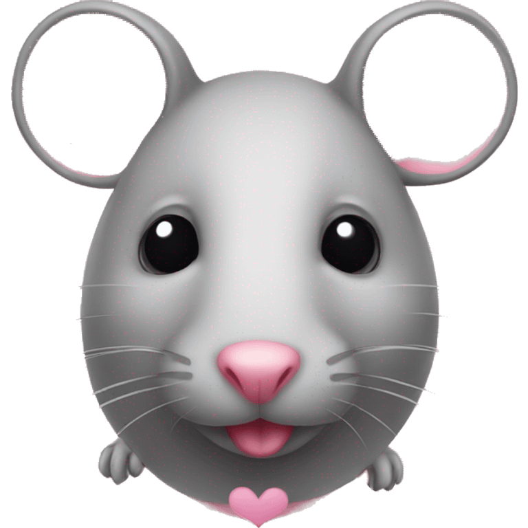 Rat with pink hearts emoji