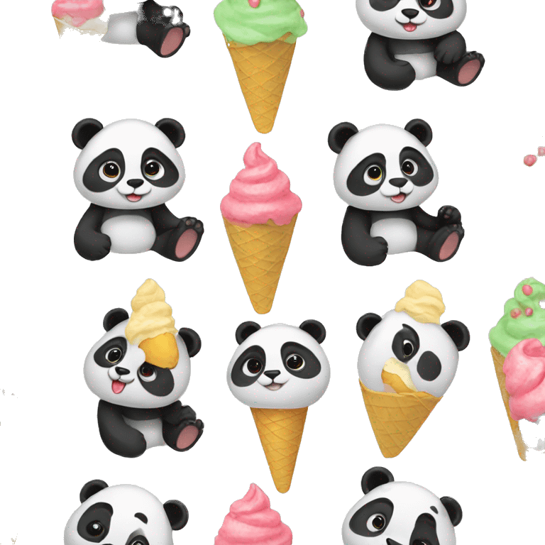 Panda eating ice cream emoji