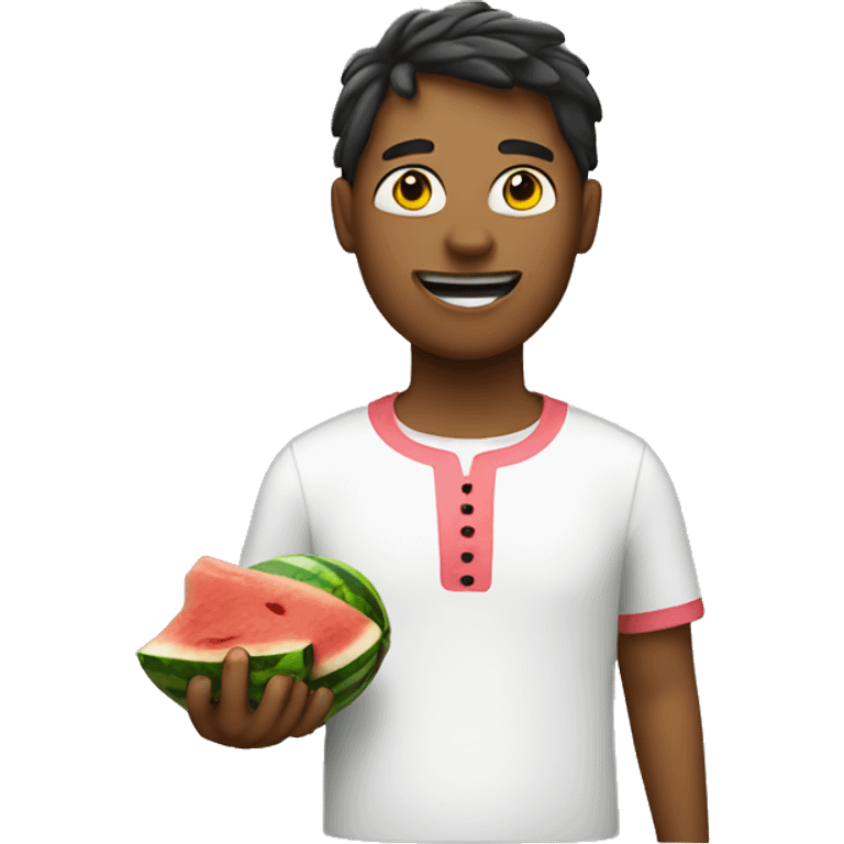 person with  chicken and watermelon emoji