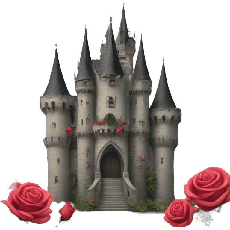 gothic castle with roses emoji