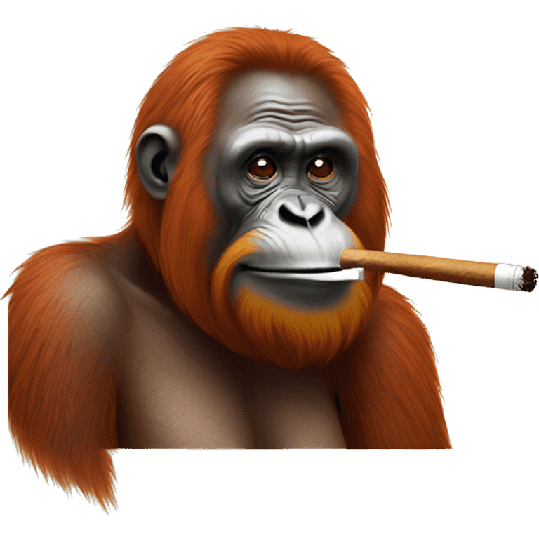 Orangutan smoking tobacco pipe emoji