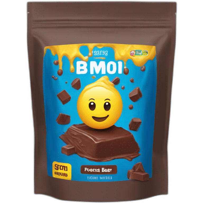 protein powder chocolate flavour -black bag emoji