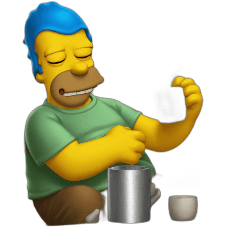 Homero Simpson tomando mate emoji