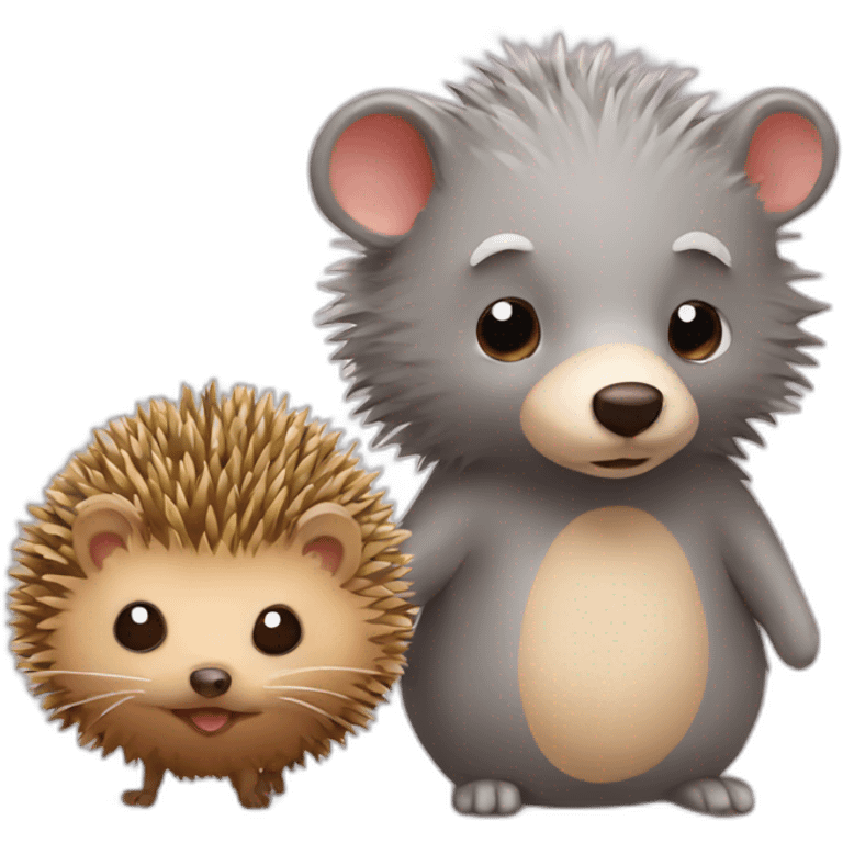 Hedgehog mouse and bear emoji