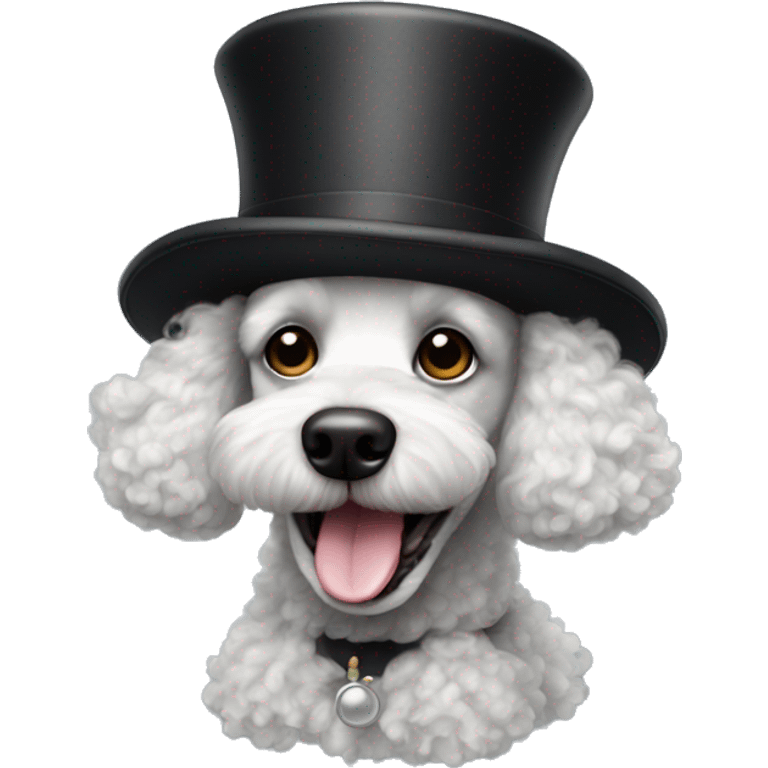 poodle with a top hat tap dancing emoji