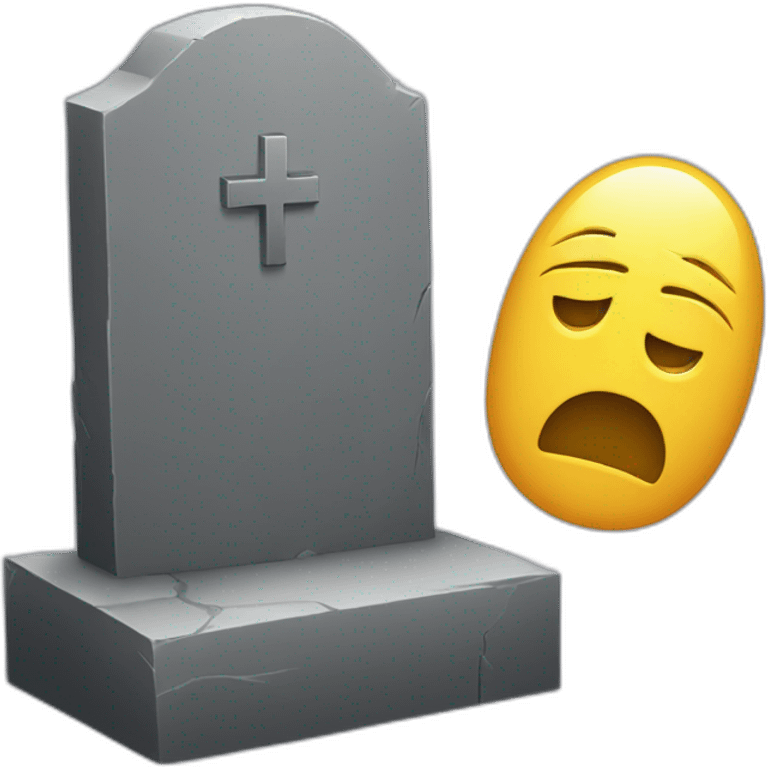 disappointed face next to a tombstone emoji