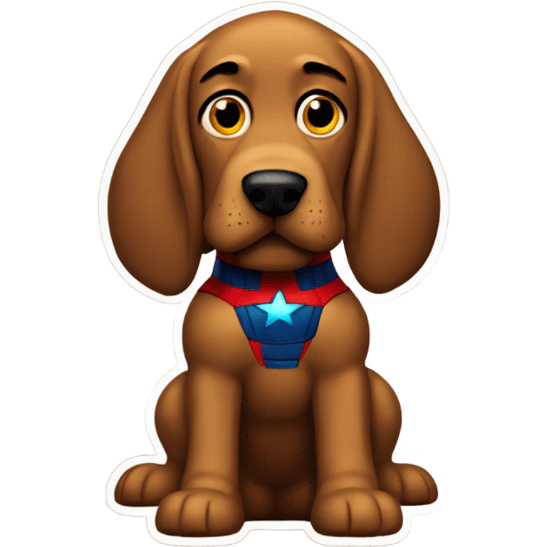 1 brown bloodhound dog as the superhero Mr. Marvel. emoji