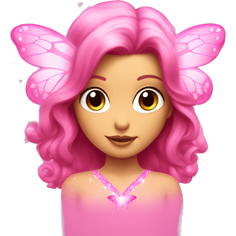 pink halo around pink butterfly with sparkles emoji