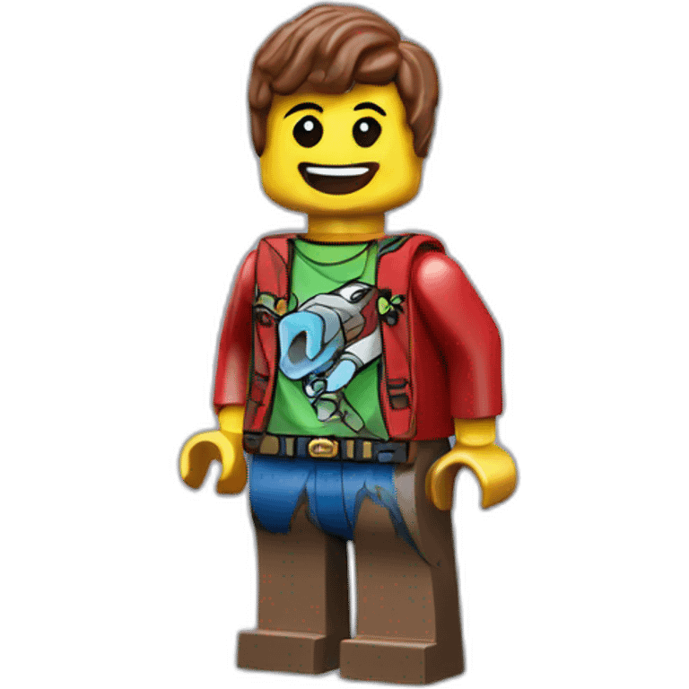 lego character with mrBeast logo on shirt emoji