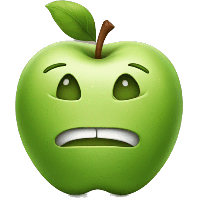 Apple with face emoji