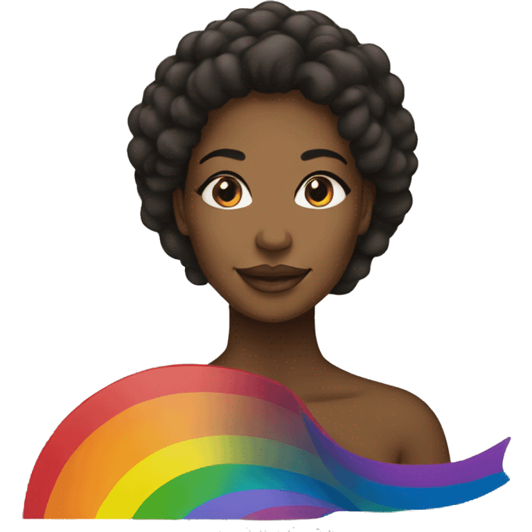 BLACK WOMAN IF A RAIBOW FLAG emoji