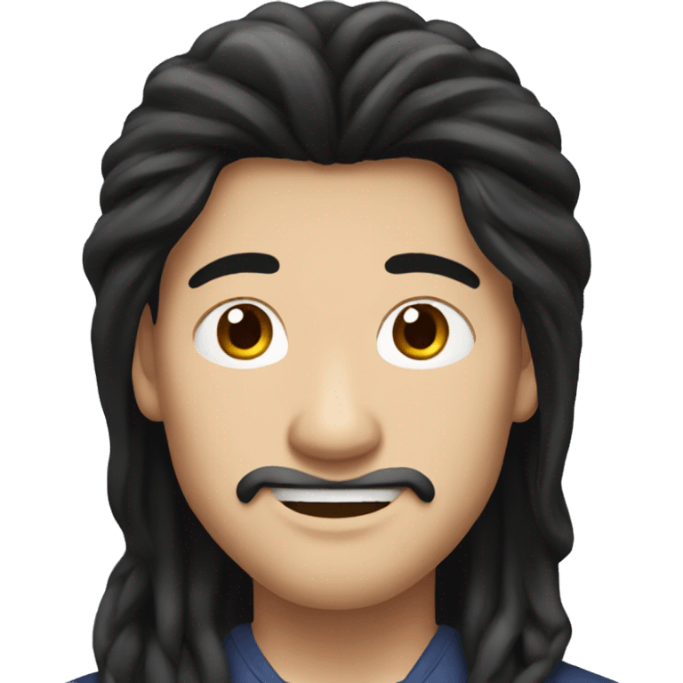 Chinese man with long black hair emoji