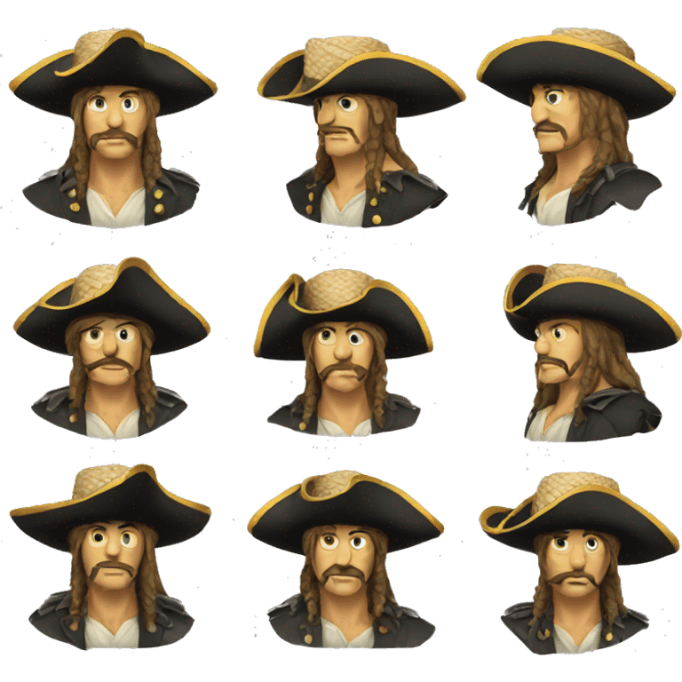 straw hat pirate leader portrait emoji