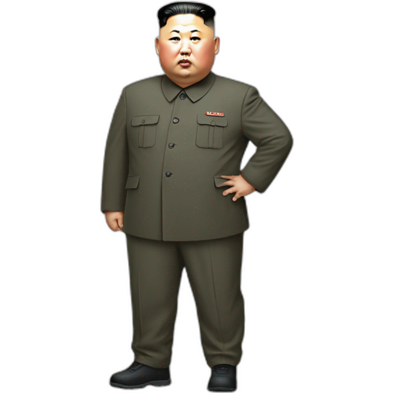 Kim jong UN dressEd in large Nike emoji