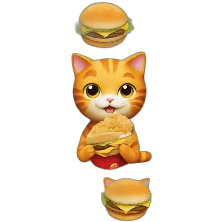 orange cat eating mcdonalds emoji