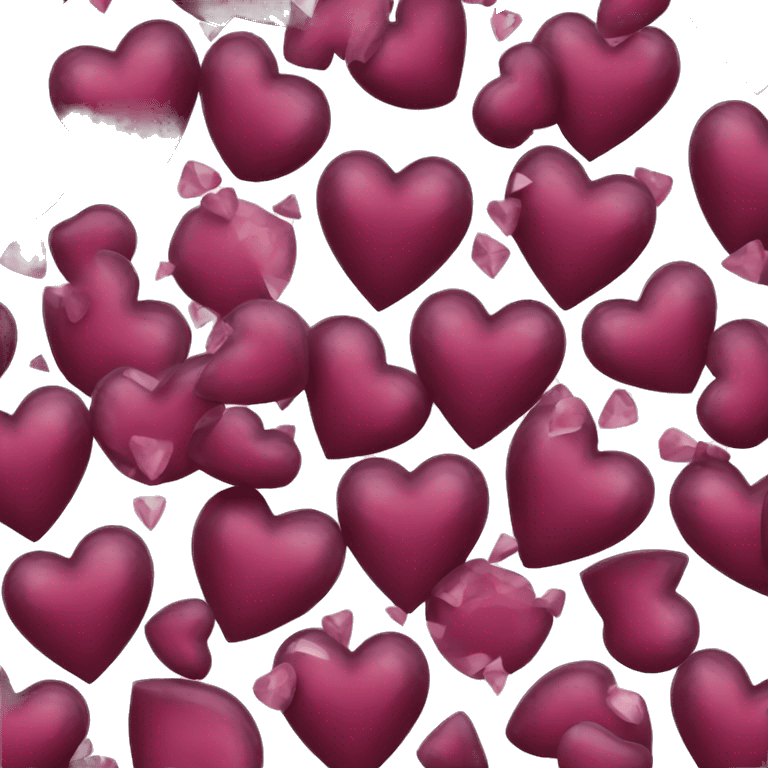 crystal shimmer burgundy heart emoji