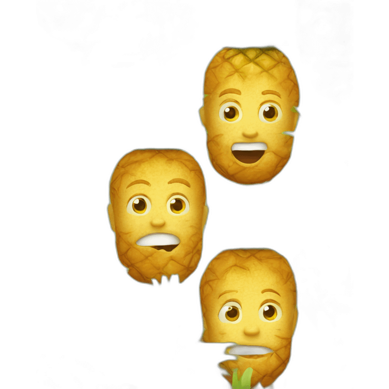 ginger man eating a pineapple emoji