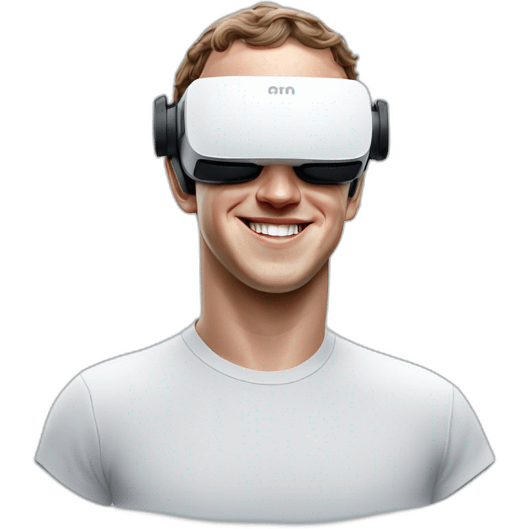 Mark zuckerberg in white vr headset emoji