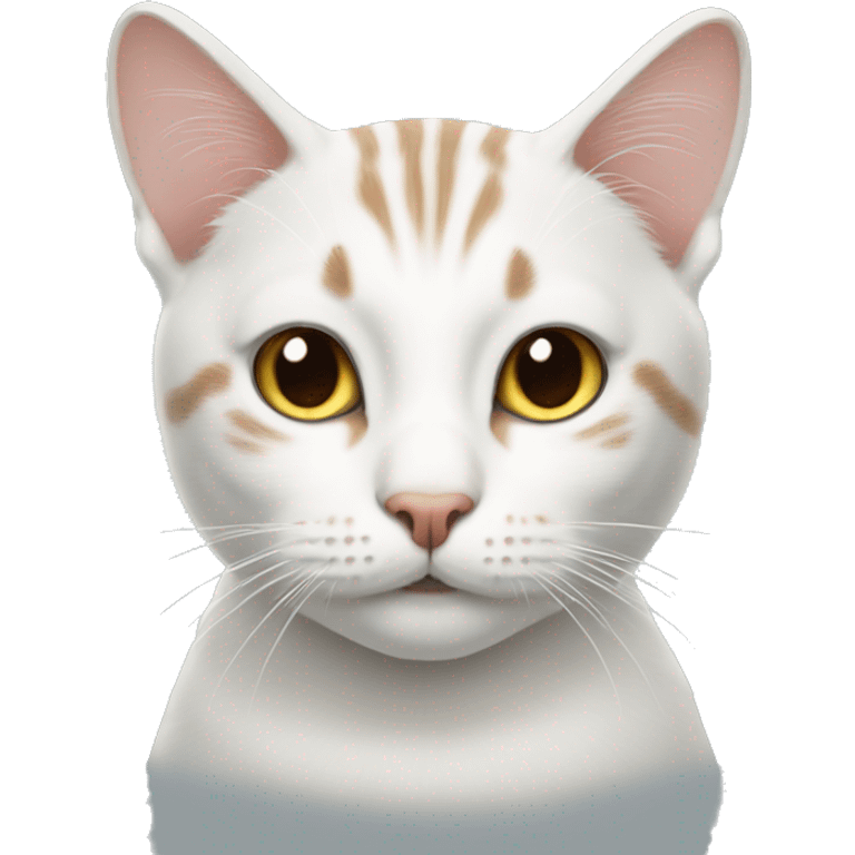 A white tabby cat  emoji