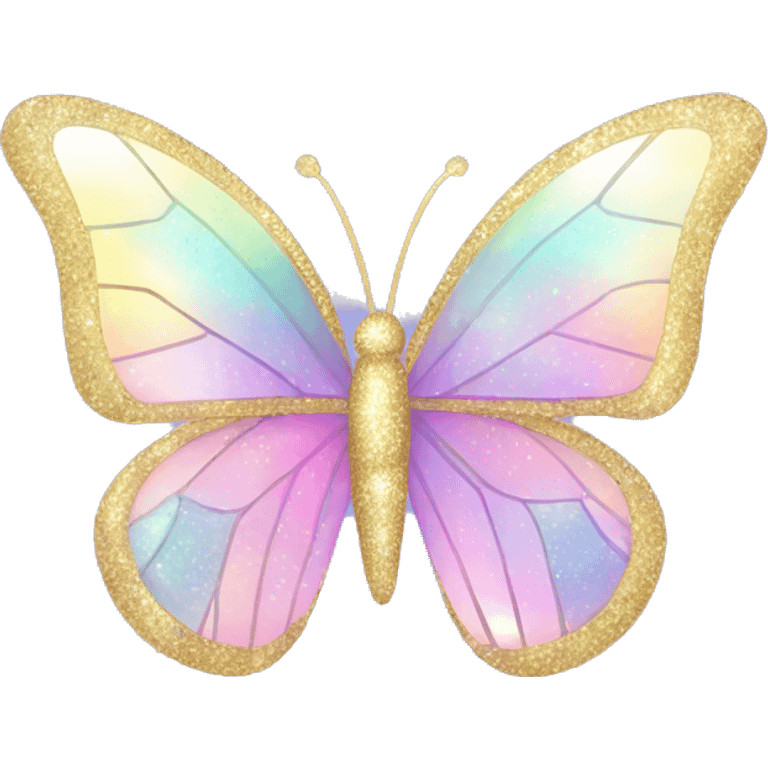 Pastel sparkly glittery shiny iridescent glass crystal butterfly emoji