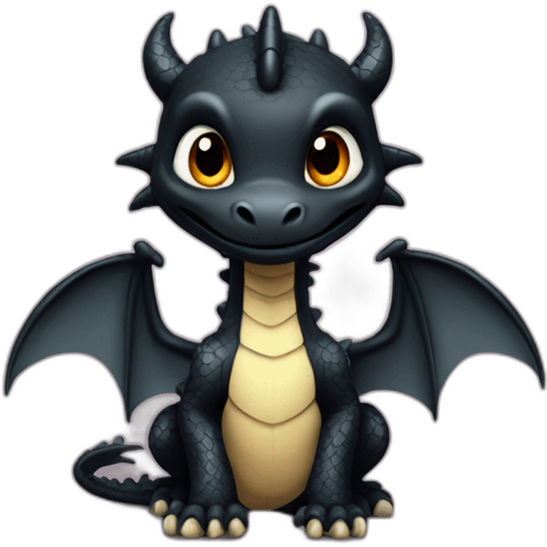 baby cartoon black dragon emoji