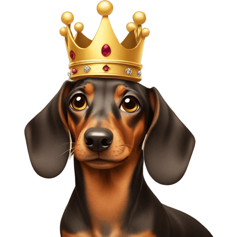 Dachshund wearing crown  emoji