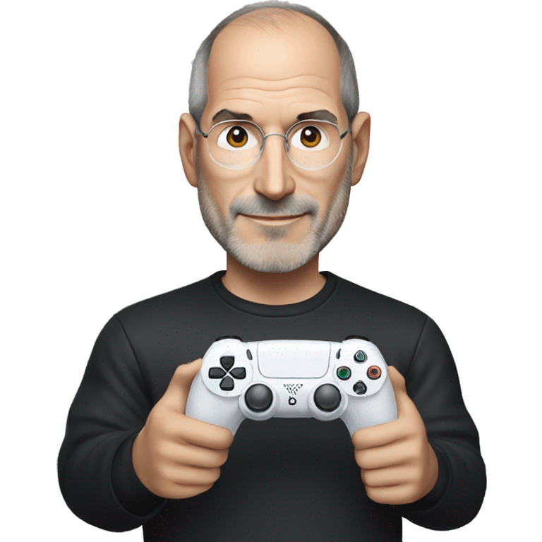 Steve Jobs holding a PS5 controller emoji