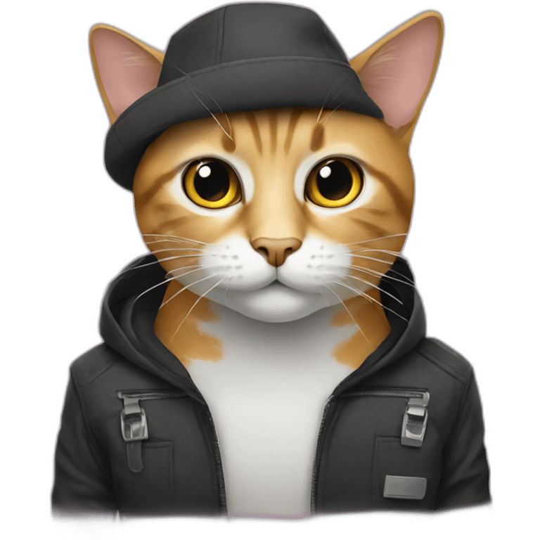 Cat hacker emoji