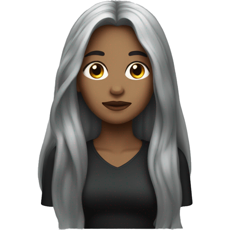 dark beauty with long hair emoji