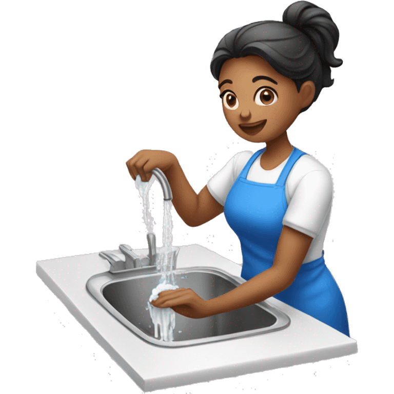 Woman washing dishes emoji