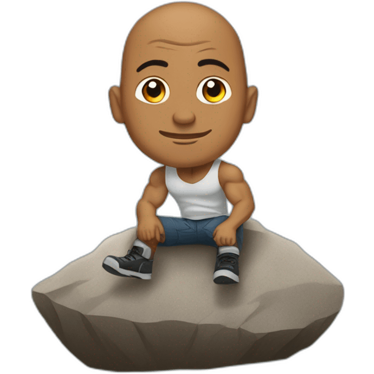 dwayne johnson sit on a rock emoji